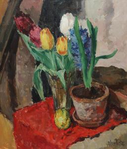 VANTORE Mogens 1895-1977,Still life with tulips and hyacint,Bruun Rasmussen DK 2024-02-27