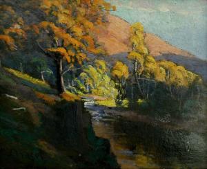 VARDI W.F,Impressionistic river landscape with trees and a m,Gardiner Houlgate GB 2009-06-25