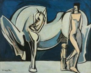 VARDI Yigal 1953,Figure with a Horse,1984,Tiroche IL 2020-02-01
