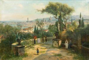 VARESE Giacomo 1809-1892,Panoramic Vie of Florence,1890,Stahl DE 2023-06-23