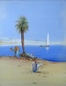 VARLEY Frederick 1800-1900,An Arab with his donkey by the Nile,Cheffins GB 2014-03-05