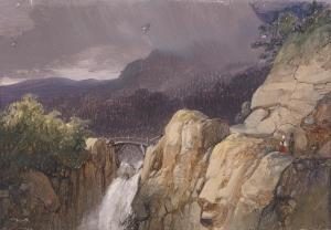 VARRONE Giovanni 1832-1910,Bridge Over the Waterfall,Palais Dorotheum AT 2013-02-07