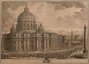 VASARI Giuseppe 1710-1782,La Vedute del Franco destro della Basilica Vatica,Pierre Bergé & Associés 2018-11-21
