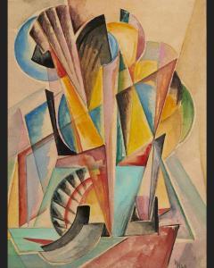 Vasilevich Ivanovsky Ivan 1905-1980,COMPOSITION CONSTRUCTIVISTE,1926,Besch Cannes Auction 2023-08-15