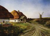 VASILIEV N 1900-1900,Thatch Farm Houses and Windmill,1904,Heritage US 2008-11-14