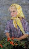 VASILIEVNA Saikina Alexandra 1925,Little Girl with Yellow Scarf,1969,John Nicholson GB 2019-06-26