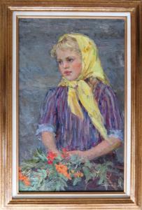 VASILIEVNA Saikina Alexandra 1925,Little girl with yellow scarf,1969,Dickins GB 2018-11-16