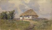 VASILOVSKY Sergei Ivanovich 1854-1917,Ukrainian Hut on a Hill,MacDougall's GB 2016-11-30