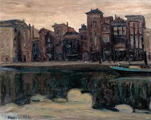 VASS Elemer 1887-1957,Town on the riverside,1920,Nagyhazi galeria HU 2019-05-29