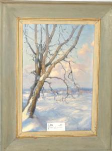 VASSILY LEVY 1878-1953,vinterlandskap med snö,Crafoord SE 2011-09-24