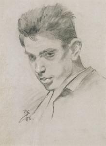 VASZARY Janos 1867-1939,Self-portrait,1886,Kieselbach HU 2002-09-11