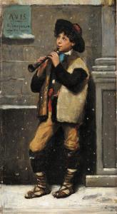 VAUQUELIN René 1875-1890,Le petit Flûtiste,Osenat FR 2012-11-18
