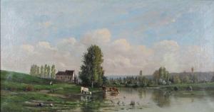 VAURY Madeleine 1900-1900," Paysage au moulin ".,Audap-Mirabaud FR 2014-04-29