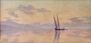 VAUTIER Alexis 1870-1929,Barque sur le Léman,Dogny Auction CH 2018-10-02