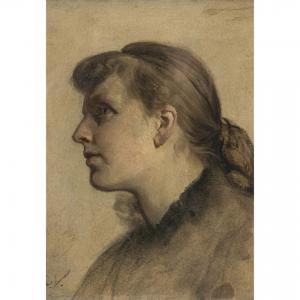 VAUTIER Benjamin I 1829-1898,Junge Frau im Profil,Neumeister DE 2024-04-07