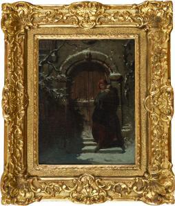 VAUTIER Benjamin I 1829-1898,Winterliche Heimkehr,1855,Dobiaschofsky CH 2023-11-08