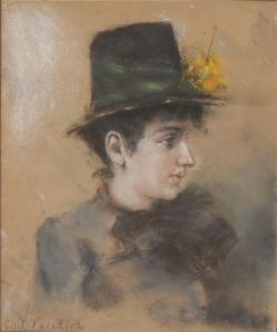 VAUTIER Carl 1860,Portrait of a Lady, wearing a tall hat with,Bamfords Auctioneers and Valuers 2020-10-27