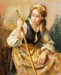VAUTIER Hans 1891-1979,Junge Hirtin,Zofingen CH 2013-06-06