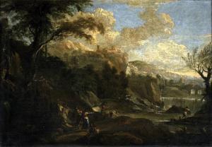 VAVRINEC Reiner Vaclav,Hornatá krajina s vodopádem a stafáží,1720,Art Consulting CZ 2009-11-25