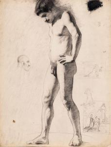 VEBER Jean,Nudo Accademico con scene religiose e una caricatu,1884,Casa d'Aste Arcadia 2024-04-16