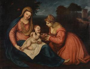 VECELLIO TIZIANO 1485-1576,Virgin and Child with Saint Dorothy,Dreweatts GB 2015-12-16