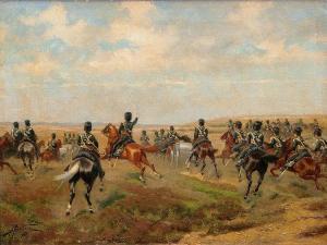 VEER de Justus Pietrus 1845-1921,Attacking Cavalry,1908,Stahl DE 2015-04-25