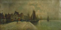 VEERKAMP Peter 1872-1947,Dutch Village Scene with Sailboats,Wickliff & Associates US 2010-09-10