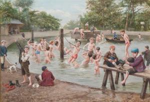 VEGA Y MUNOZ Pedro 1866-1882,Jeunes garçons en baignade,Delorme-Collin-Bocage FR 2022-02-10