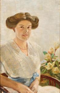 VEITH Eduard 1856-1925,An elegant lady with yellow roses,Palais Dorotheum AT 2024-03-14