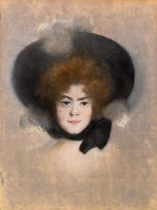 VEITH Eduard 1856-1925,Dame mit Federhut,im Kinsky Auktionshaus AT 2016-02-23