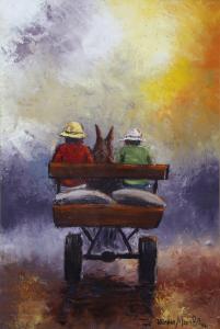 VELAPHI George 1959,Couple on a cart,1984,Mallams GB 2017-03-08