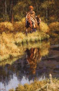 VELAZQUEZ Joseph 1942-2021,Hunting Beaver,Scottsdale Art Auction US 2021-04-09