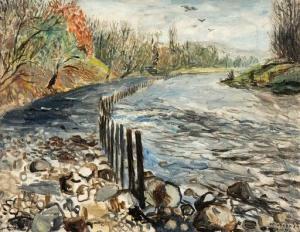 VELDHOEN Arie Johannes, Aat 1934-2018,River landscape,1954,AAG - Art & Antiques Group NL 2019-12-16
