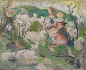 VELIM Anton 1892-1954,The Shepherdess,Palais Dorotheum AT 2014-02-27