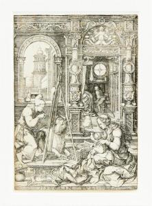 VELLERT Dirck Jacobsz 1490-1555,St. Luke painting the Virgin,1526,Uppsala Auction SE 2023-12-12