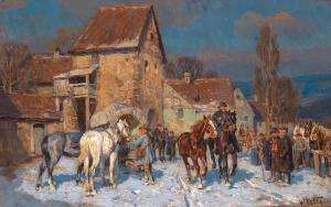 VELTEN Wilhelm 1847-1929,A Horse Market at the City Wall,Palais Dorotheum AT 2022-12-12