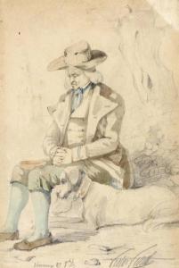 VENAT Victor,Sitzender Bauer mit Hund,1887,DAWO Auktionen DE 2017-05-06