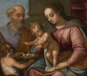 VENETIAN SCHOOL,Holy Family with infant St John,16th century,im Kinsky Auktionshaus AT 2022-12-06