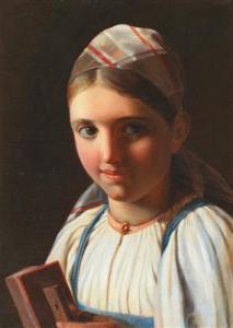 VENETSIANOV Alexej Gavrilovitj 1779-1847,Circle Girl with Harmonica,Palais Dorotheum AT 2017-06-29