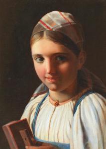 VENETSIANOV Alexej Gavrilovitj 1779-1847,Girl with Harmonica,Palais Dorotheum AT 2019-06-24