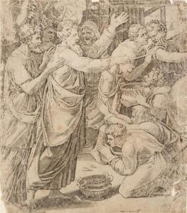 VENEZIANO Agostino 1490-1536,Christ Cleaning the Temple,Hindman US 2018-05-23