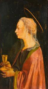 VENEZIANO DOMENICO 1410-1461,Bildnis einer Heiligen.,Galerie Koller CH 2009-03-23