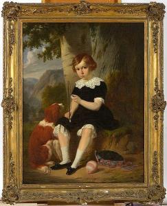 VENNEMAN Camille,Portrait d\’un jeune garçon et accompagné du chien,1853,VanDerKindere 2022-09-06