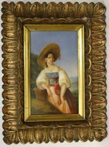 VENNEMAN Ch 1800-1900,Zuid-Europese vrouw met hoed,Venduehuis NL 2012-08-29