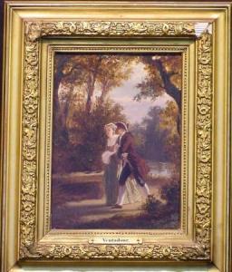 VENTADOUR Jean Noel,COURTING COUPLE IN 18TH CENTURY DRESS,1854,William Doyle US 2003-09-24