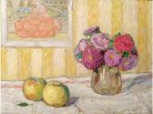 VENTRILLON Ernest 1884-1953,Nature morte au vase de fleurs et aux pommes,1917,Ader FR 2008-10-17