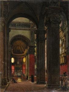 VENTURINI TANCREDI,Interno della chiesa di San Giovanni a,1877,Capitolium Art Casa d'Aste 2014-07-16
