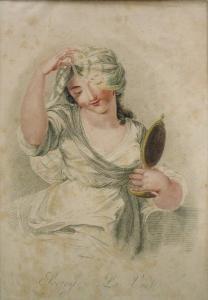 VENZO GAETANO 1770-1843,Junge Dame, in den Spiegel blickend,Peege Frank DE 2007-04-19