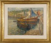 VERBEKE Pierre 1895-1962,Barques dans le Port,Galerie Moderne BE 2018-04-24