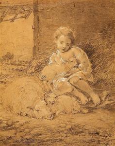 VERBOECKHOVEN Eugene Joseph 1799-1881,A Young Shepherd with Sheep and Lambs,1881,Lempertz 2016-11-19